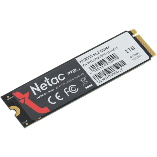 Твердотельный накопитель Netac PCIe 3.0 x4 1TB NT01NV3000-1T0-E4X NV3000 M.2 2280 [NT01NV3000-1T0-E4X]