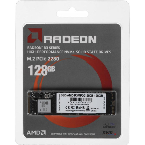 Твердотельный накопитель AMD PCIe 3.0 x4 128GB R3MP30128G8 Radeon M.2 2280