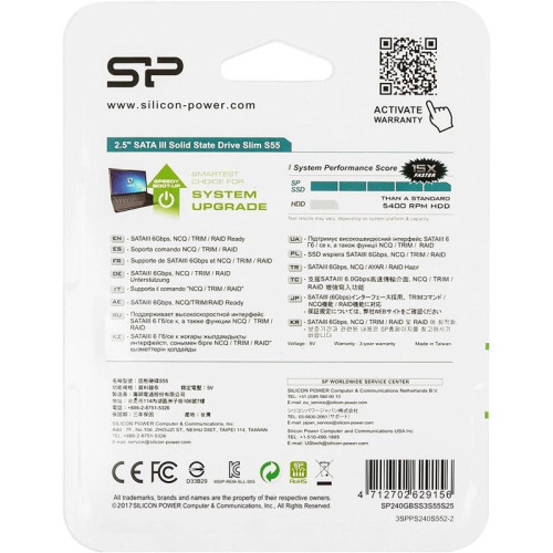 Твердотельный накопитель Silicon Power SATA-III 240GB SP240GBSS3S55S25 Slim S55 2.5