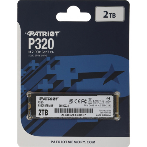 Твердотельный накопитель Patriot PCIe 3.0 x4 2TB P320P2TBM28 P320 M.2 2280 [P320P2TBM28]