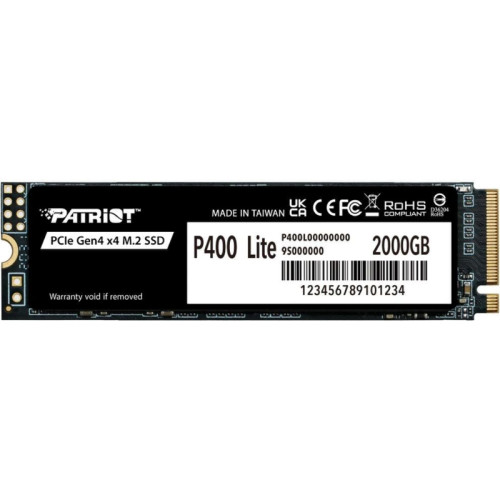 Накопитель SSD Patriot PCIe 4.0 x4 2TB P400LP2KGM28H P400 Lite M.2 2280