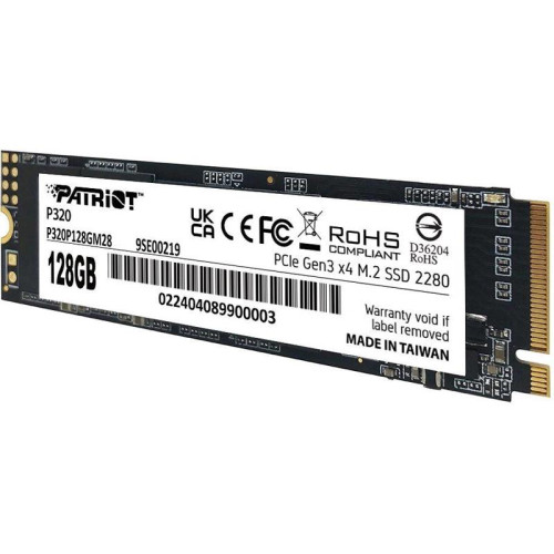 Твердотельный накопитель Patriot PCIe 3.0 x4 128GB P320P128GM28 P320 M.2 2280 [P320P128GM28]