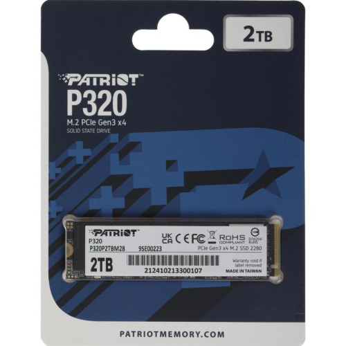 Твердотельный накопитель Patriot PCIe 3.0 x4 2TB P320P2TBM28 P320 M.2 2280 [P320P2TBM28]