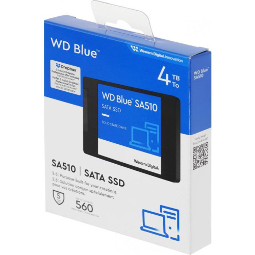 Твердотельный накопитель WD S SATA-III 4TB WDS400T3B0A Blue SA510 2.5 Твердотельный накопитель WD S SATA-III 4TB WDS400T3B0A Blue SA510 2.5