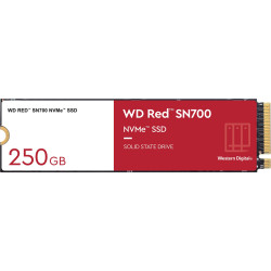 Твердотельные накопители/ WD SSD Red SN700 NVMe for NAS, 250GB, M.2(22x80mm), NVMe, PCIe 3.0 x4, R/W 3100/1600MB/s, IOPs 220 000/180 000, TBW 500, DWPD 1 (12 мес.)