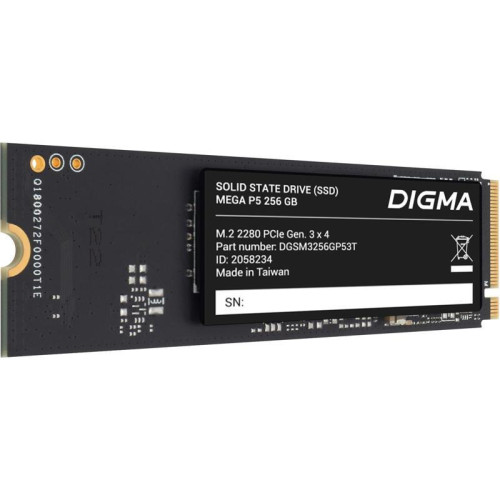 Твердотельный накопитель Digma PCIe 3.0 x4 256GB DGSM3256GP53T Mega P5 M.2 2280