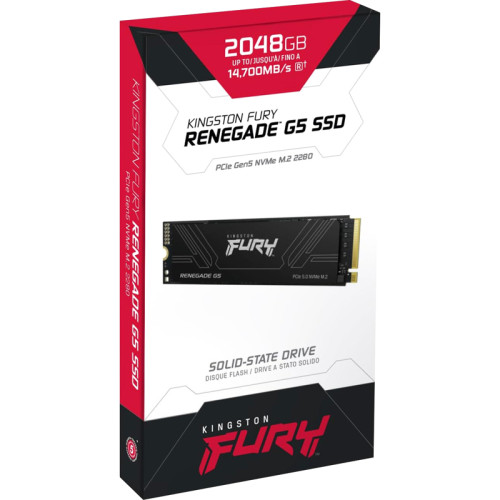 Твердотельный накопитель/ Kingston SSD Fury Renegade, 2048GB, M.2(22x80mm), NVMe, PCIe 5.0 x4, 3D TLC, R/W 14700/14000MB/s, IOPs 2 200 000/2 200 000, TBW 2000, DWPD 0.5 (60 мес) Твердотельный накопитель/ Kingston SSD Fury Renegade, 2048GB, M.2(22x80mm), NVMe, PCIe 5.0 x4, 3D TLC, R/W 14700/14000MB/s, IOPs 2 200 000/2 200 000, TBW 2000, DWPD 0.5 (60 мес)