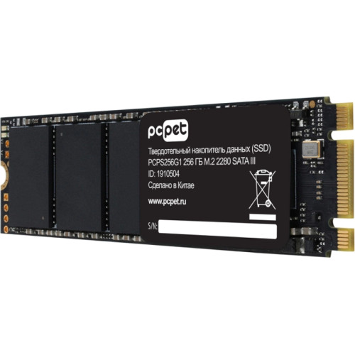 Твердотельный накопитель PC Pet SATA-III 256GB PCPS256G1 M.2 2280 OEM [PCPS256G1]