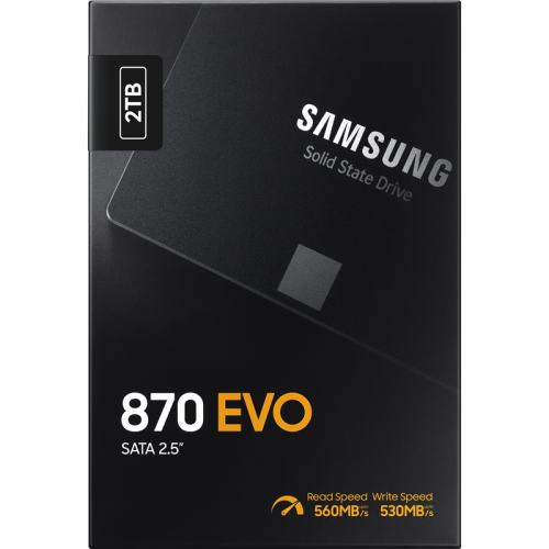 Samsung SSD 2TB 870 EVO, V-NAND 3-bit MLC, MGX, 2.5'' SATA 6Gb/s, R560/W530, IOPs 98000/88000