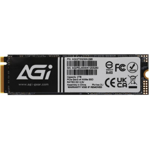 Твердотельный накопитель AGi PCIe 3.0 x4 2TB AGI2T0GIMAI298 AI298 M.2 2280 [AGI2T0GIMAI298]