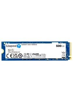 Твердотельный накопитель/ Kingston SSD NV3, 500GB, M.2(22x80mm), NVMe, PCIe 4.0 x4, 3D TLC, R/W 5000/3000MB/s, TBW 160, DWPD 0.3 (3 года)