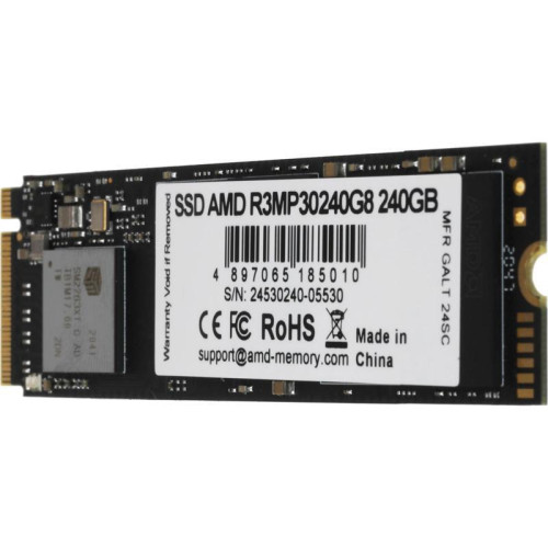 Твердотельный накопитель AMD PCIe 3.0 x4 240GB R3MP30240G8 Radeon M.2 2280 Твердотельный накопитель AMD PCIe 3.0 x4 240GB R3MP30240G8 Radeon M.2 2280