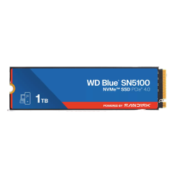 Твердотельные накопители/ WD SSD Blue SN5100, 1000GB, M.2(22x80mm), NVMe, PCIe 4.0 x4, TLC, R/W 5150/4900MB/s, TBW 600, DWPD 0.3 (12 мес.)