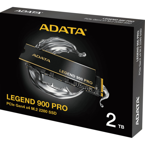 Твердотельный накопитель/ ADATA SSD LEGEND 900 PRO, 2000GB, M.2(22x80mm), NVMe 1.4, PCIe 4.0 x4, 3D NAND, R/W 7400/6500MB/s, IOPs н.д./н.д., TBW 1200, DWPD 0.3 (5 лет)
