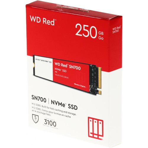 Накопитель SSD WD PCIe 3.0 x4 250GB WDS250G1R0C Red SN700 M.2 2280