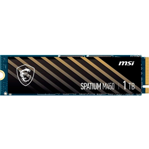MSI SSD SPATIUM M450, 1000GB, M.2(22x80mm), NVMe, PCIe 4.0 x4, 3D TLC, R/W 3400/2500, IOPs , TBW 350, DWPD 0.19 (5 лет)