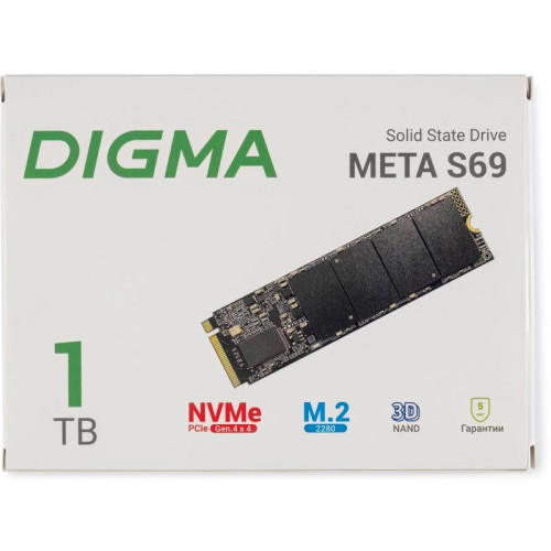Твердотельный накопитель Digma PCIe 4.0 x4 1TB DGSM4001TS69T Meta S69 M.2 2280 [DGSM4001TS69T]