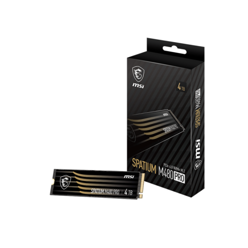 MSI SSD SPATIUM M480 Pro, 4000GB, M.2(22x80mm), NVMe, PCIe 4.0 x4, 3D TLC, R/W 7400/7000, IOPs 1 000 000/1 000 000, DRAM buffer 2048MB, TBW 3000, DWPD 0.41 (5 лет)