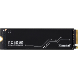 Твердотельный накопитель/ Kingston SSD KC3000, 4096GB, M.2(22x80mm), NVMe, PCIe 4.0 x4, 3D TLC, R/W 7000/7000MB/s, IOPs 1 000 000/1 000 000, DRAM buffer 4096MB, TBW 3200, DWPD 0.71, with Heat Spreader (5 лет)