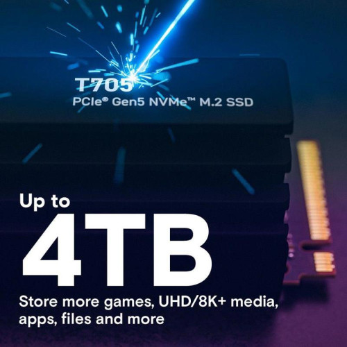 Твердотельный накопитель Crucial T705 4TB PCIe Gen5 NVMe M.2 SSD with heatsink CT4000T705SSD5