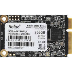 Твердотельный накопитель Netac SATA-III 256GB NT01N5M-256G-M3X N5M mSATA [NT01N5M-256G-M3X]