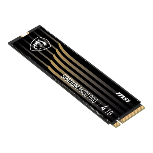 MSI SSD SPATIUM M480 Pro, 4000GB, M.2(22x80mm), NVMe, PCIe 4.0 x4, 3D TLC, R/W 7400/7000, IOPs 1 000 000/1 000 000, DRAM buffer 2048MB, TBW 3000, DWPD 0.41 (5 лет)