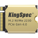 Твердотельный накопитель/ Kingspec SSD XF-1TB 2230, 1024GB, M.2(22x30mm), NVMe, PCIe 4.0 x4, R/W 5000/4400MB/s, IOPs н.д./н.д., TBW 1200, DWPD 1.07 (3 года)