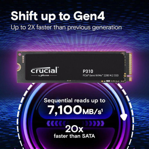Твердотельный накопитель Crucial P310 4TB PCIe Gen4 NVMe 2280 M.2 SSD CT4000P310SSD8
