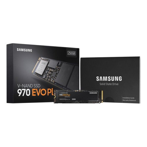 Samsung SSD 250GB 970 EVO Plus, V-NAND 3-bit MLC, Phoenix, M.2 (2280) PCIe Gen 3.0 x4, NVMe 1.3, R3500/W2300, 550K/250K IOPs Samsung SSD 250GB 970 EVO Plus, V-NAND 3-bit MLC, Phoenix, M.2 (2280) PCIe Gen 3.0 x4, NVMe 1.3, R3500/W2300, 550K/250K IOPs