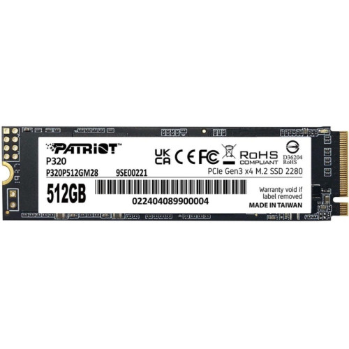Твердотельный накопитель Patriot PCIe 3.0 x4 512GB P320P512GM28 P320 M.2 2280 [P320P512GM28]