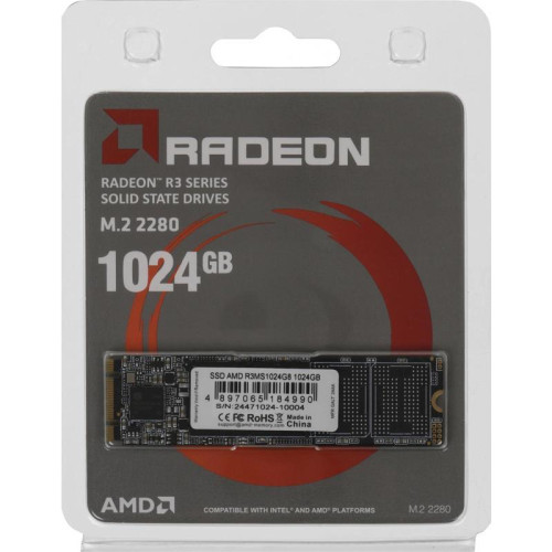 Твердотельный накопитель AMD SATA 1TB R3MS1024G8 Radeon M.2 2280 Твердотельный накопитель AMD SATA 1TB R3MS1024G8 Radeon M.2 2280
