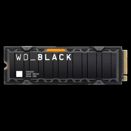 Твердотельный накопитель/ WD SSD Black SN850X, 2000GB, M.2(22x80mm), NVMe, PCIe 4.0 x4, 3D TLC, R/W 7300/6600MB/s, IOPs 1 200 000/1 100 000, DRAM buffer 2048MB, TBW 1200, DWPD 0.3, with Heat Spreader (12 мес.)
