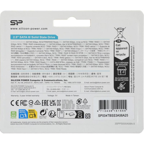 Твердотельный накопитель Silicon Power SATA-III 4TB SP004TBSS3A56A25 Ace A56 2.5