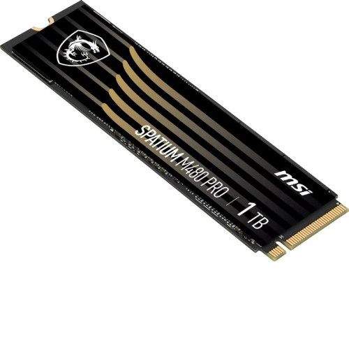MSI SSD SPATIUM M480 Pro, 1000GB, M.2(22x80mm), NVMe, PCIe 4.0 x4, 3D TLC, R/W 7400/6000, IOPs 750 000/1 000 000, DRAM buffer 1024MB, TBW 700, DWPD 0.38 (5 лет) MSI SSD SPATIUM M480 Pro, 1000GB, M.2(22x80mm), NVMe, PCIe 4.0 x4, 3D TLC, R/W 7400/6000, IOPs 750 000/1 000 000, DRAM buffer 1024MB, TBW 700, DWPD 0.38 (5 лет)