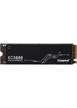 Твердотельный накопитель/ Kingston SSD KC3000, 512GB, M.2(22x80mm), NVMe, PCIe 4.0 x4, 3D TLC, R/W 7000/3900MB/s, IOPs 450 000/900 000, DRAM buffer 512MB, TBW 400, DWPD 0.71, with Heat Spreader (5 лет)