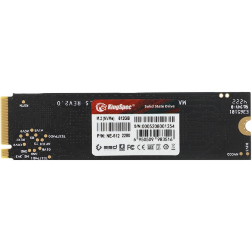 Твердотельный накопитель Kingspec PCIe 3.0 x4 512GB NE-512 M.2 2280 [NE-512]