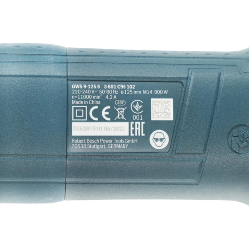 Углошлифовальная машина Bosch GWS 9-125 S 900Вт 11000об/мин рез.шпин.:M14 d=125мм (0601396102)