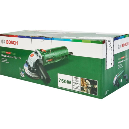 Углошлифовальная машина Bosch UniversalGrind 750-125 750Вт 11000об/мин рез.шпин.:M14 d=125мм (06033E2001)