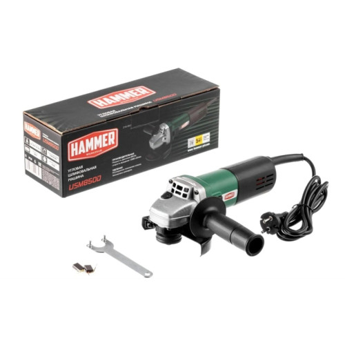 Углошлифовальная машина Hammer USM850D 850Вт 12000об/мин рез.шпин.:M14 d=125мм (839603)