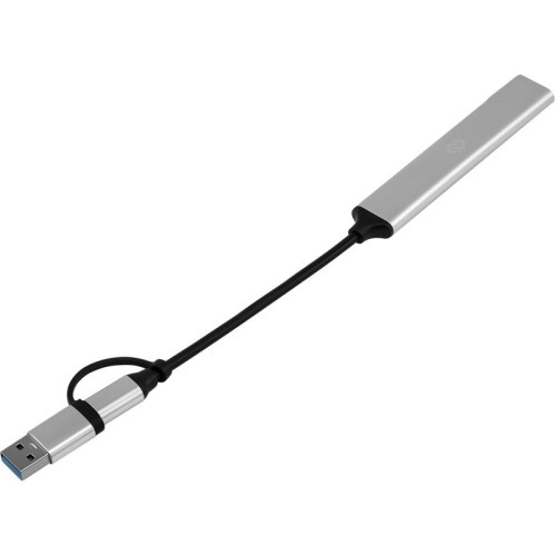 Разветвитель USB-C + USB-A Digma DHUB-4USB-AC-2.0 4порт. серебристый