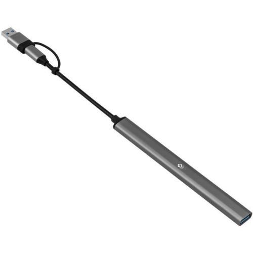 Разветвитель USB-C + USB-A Digma DHUB-7USB-AC-2.0 7порт. серебристый