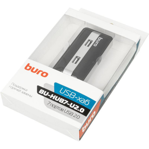 Разветвитель USB 2.0 Buro BU-HUB7-U2.0 7порт. черный