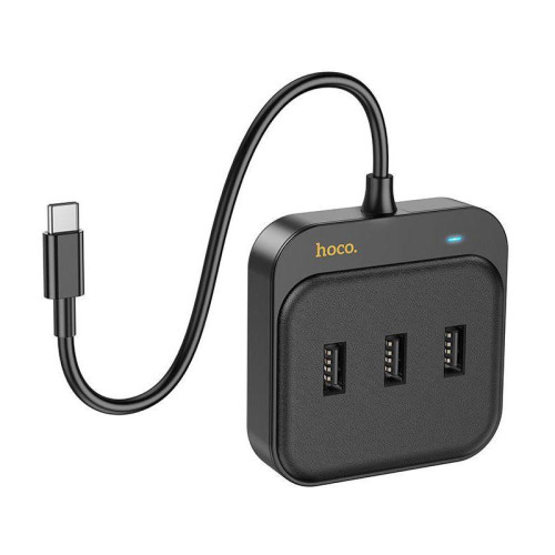 Разветвитель USB-C Hoco HB35 4порт. черный