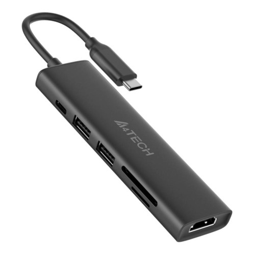 Разветвитель USB-C A4Tech DST-60C 2порт. серый