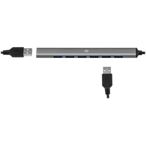 Разветвитель USB-C + USB-A Digma DHUB-7USB-AC-2.0 7порт. серебристый