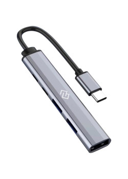 Разветвитель USB-C Digma DHUB-5USB-AC-3.0 5порт. серебристый