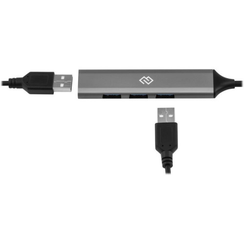 Разветвитель USB-C + USB-A Digma DHUB-4USB-AC-3.0 4порт. серебристый