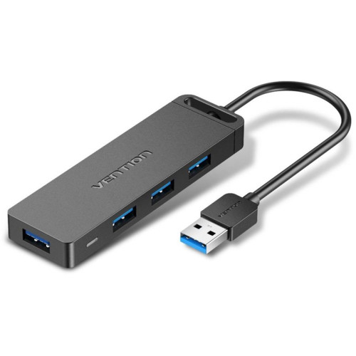 Концентратор Vention OTG USB 3.0 на 4 порта Черный - 1м.