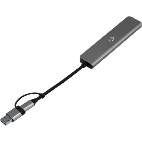 Разветвитель USB-C + USB-A Digma DHUB-7USB-AC 7порт. серебристый