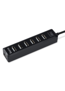 Разветвитель USB 2.0 Buro BU-HUB7-1.0-U2.0 7порт. черный